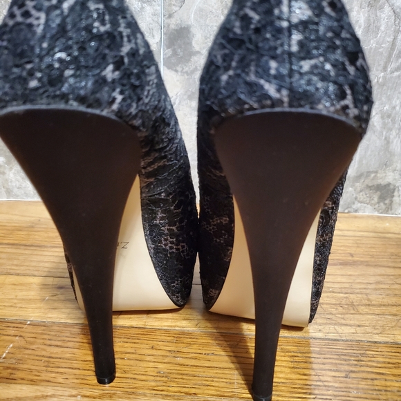 Zigi Soho Romance black lace platform heels - Picture 2 of 6